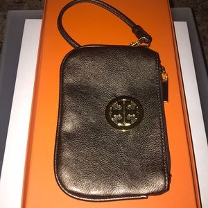 Tory Burch Gold Leather Wristlet